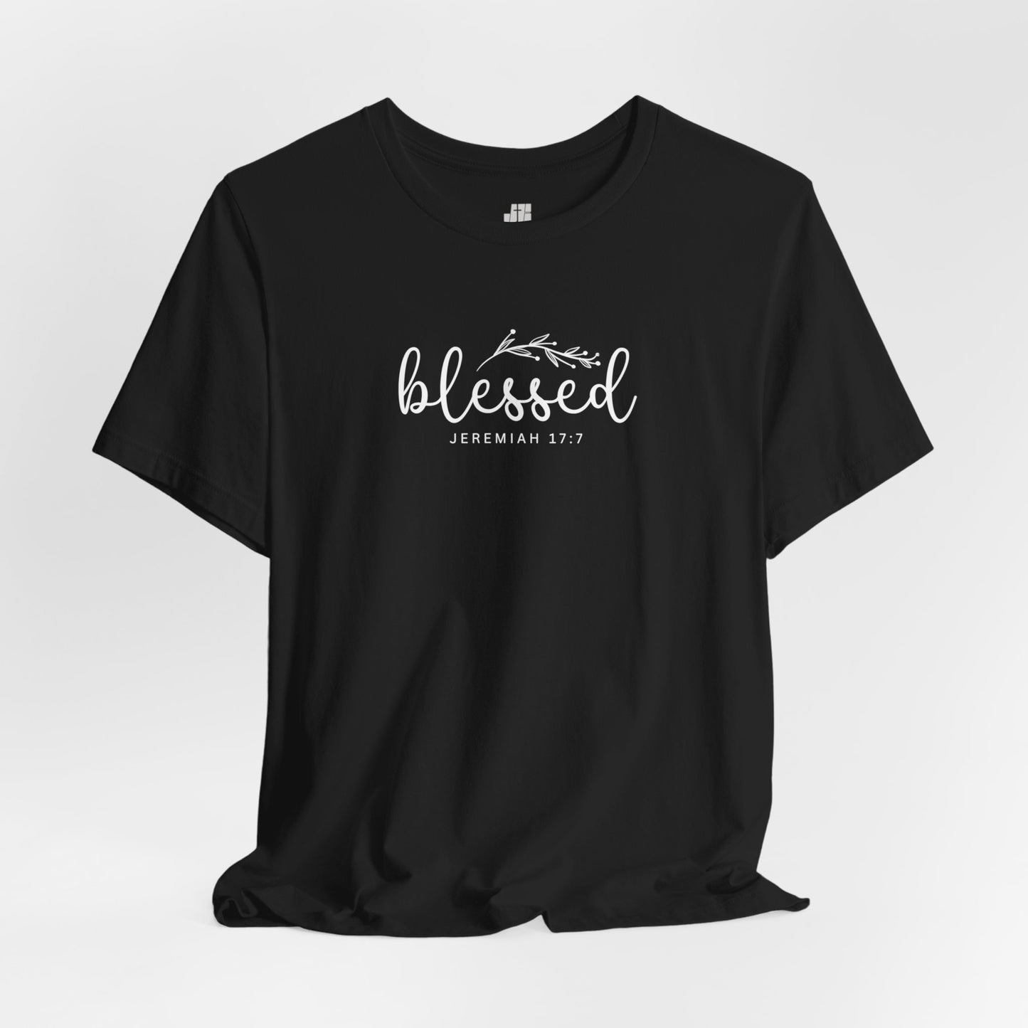 Blessed Soft Cotton Tee - Jeremiah 17:7 Christian Bible Verse Shirt