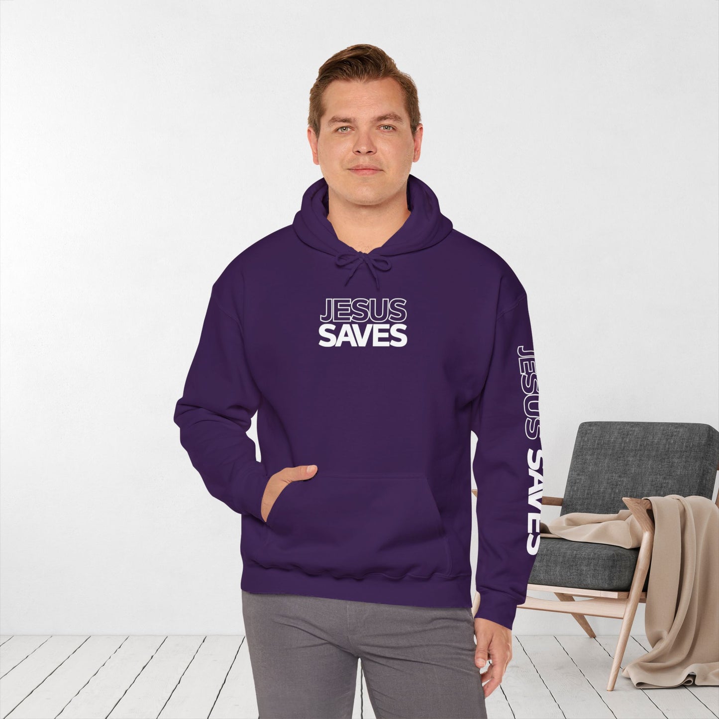 Jesus Saves Hoodie - Acts 4:12 Bible Verse Christian Hoodie