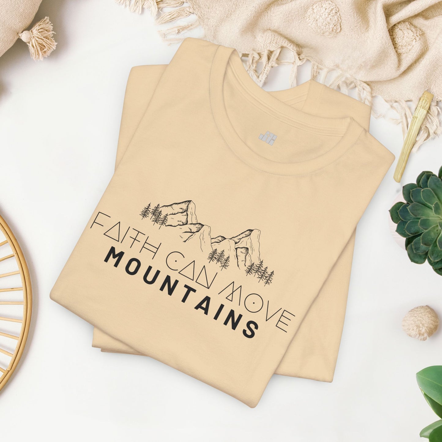 Faith Can Move Mountains Soft Cotton Tee - Matthew 17:20 Bible Verse Shirt