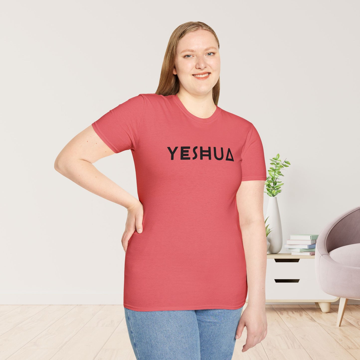 Unisex YESHUA Softstyle T-shirt -  Minimalist Christian Shirt