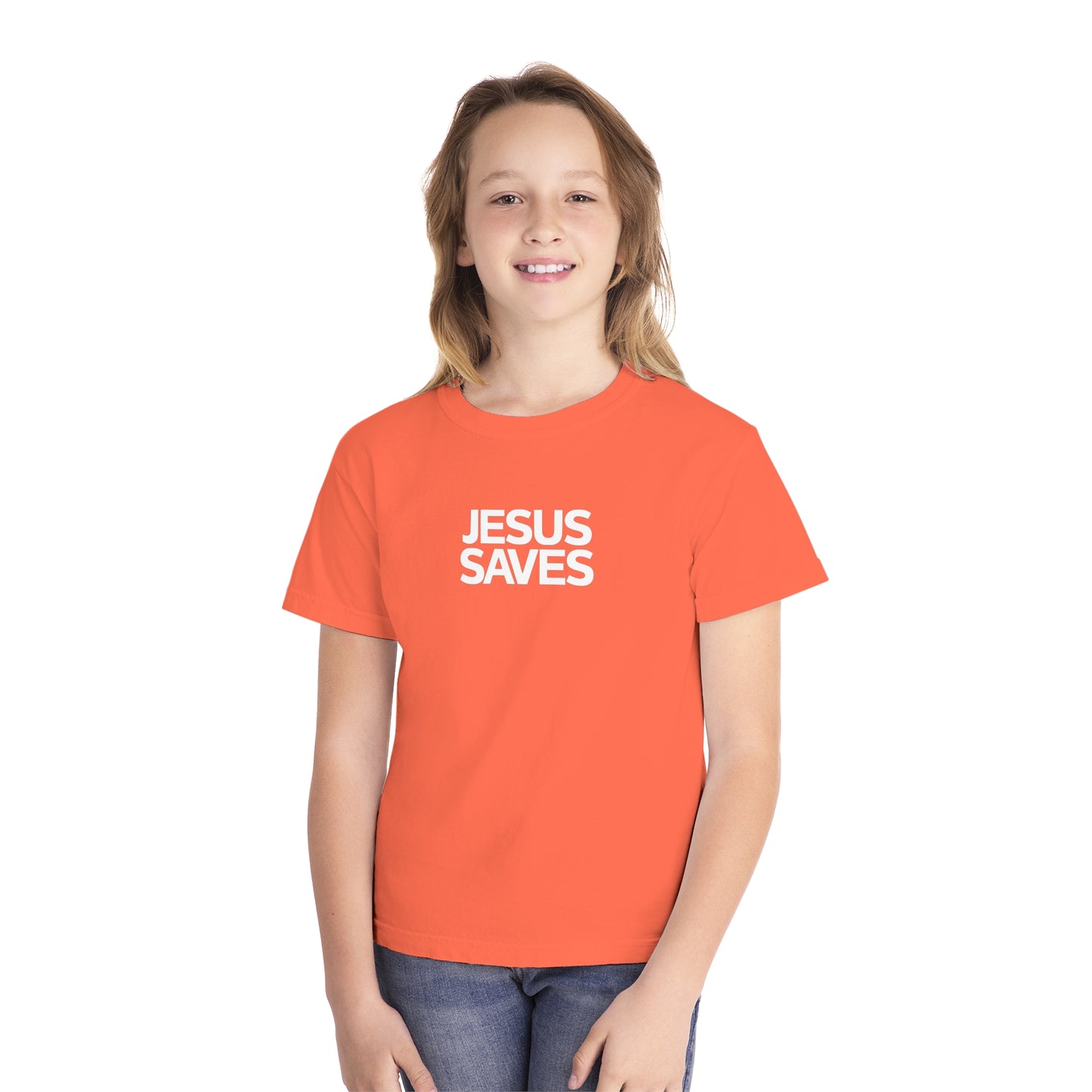 Jesus Saves Comfort Colors Youth Christian Shirt