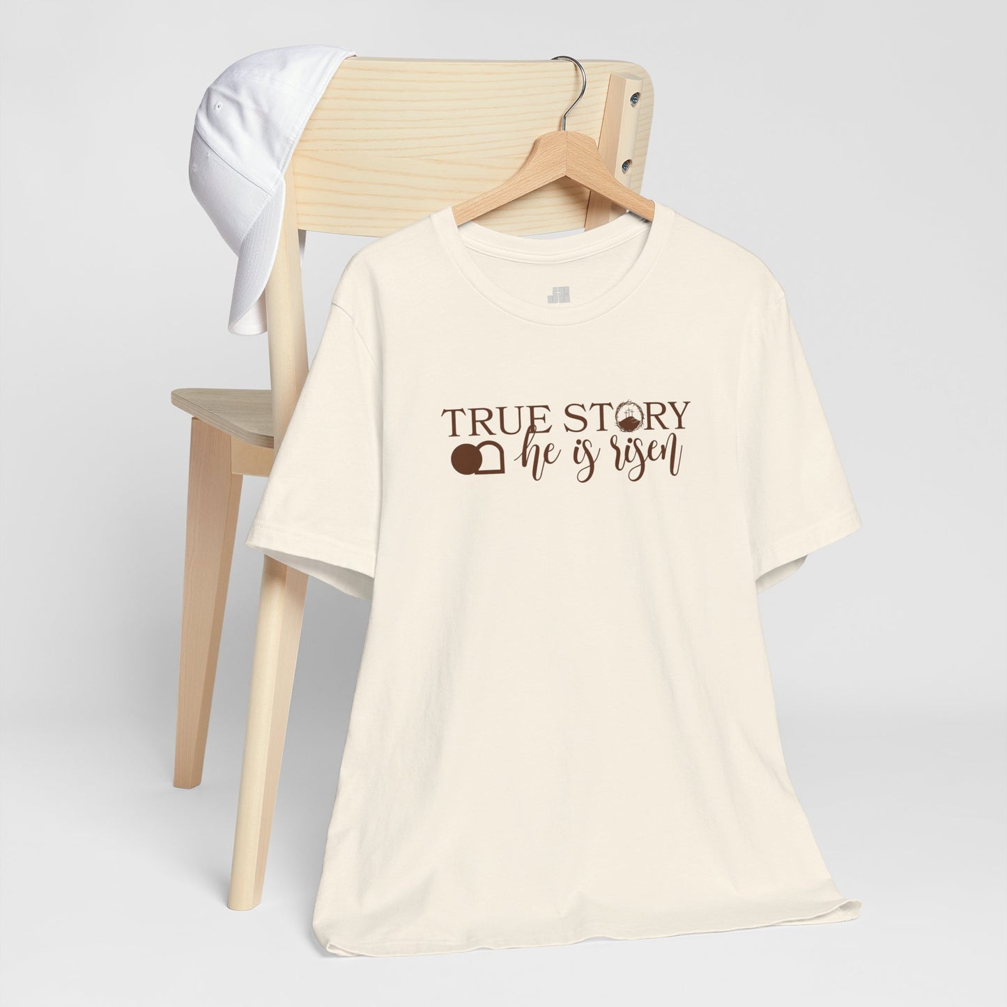 True Story He is Risen Christian Soft Cotton Tee - Easter Shirt for Christians