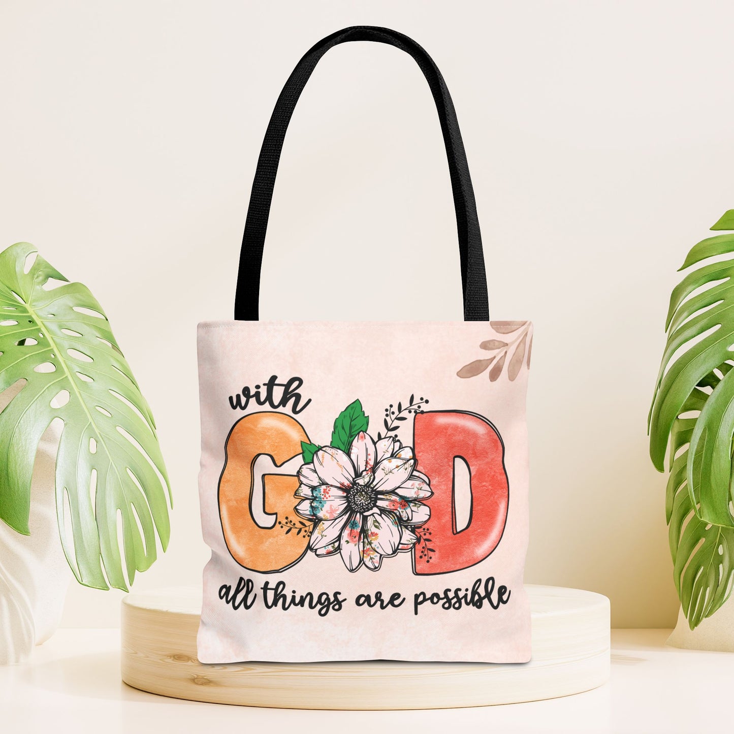 With God All Things Are Possible Tote Bag - Christian Tote Bag