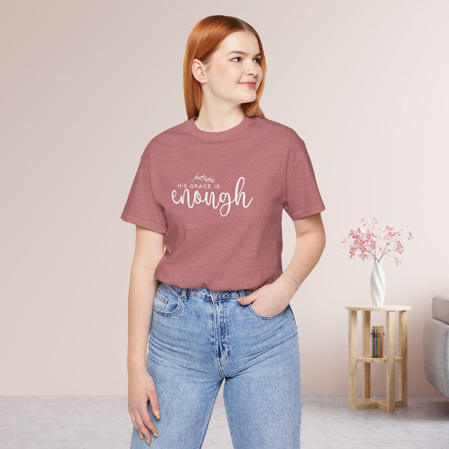 His Grace is Enough Soft Cotton Tee - Christian Shirt