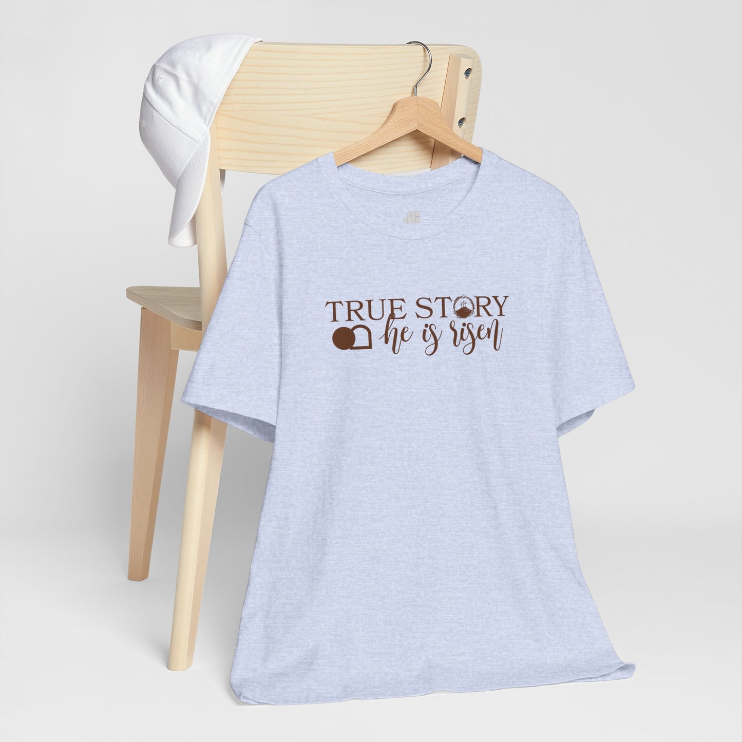 True Story He is Risen Christian Soft Cotton Tee - Easter Shirt for Christians