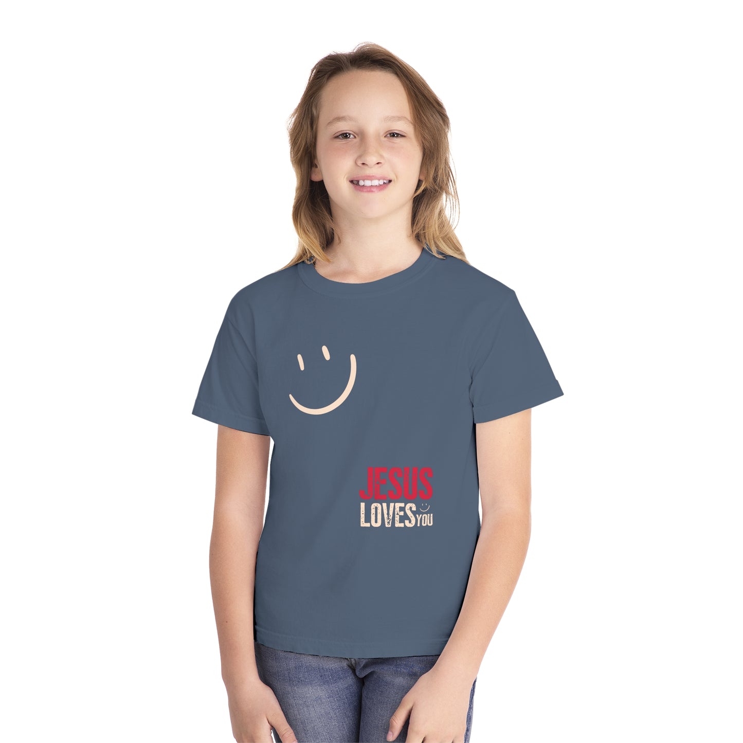 Trendy Jesus Loves You Comfort Colors Youth Christian Shirt