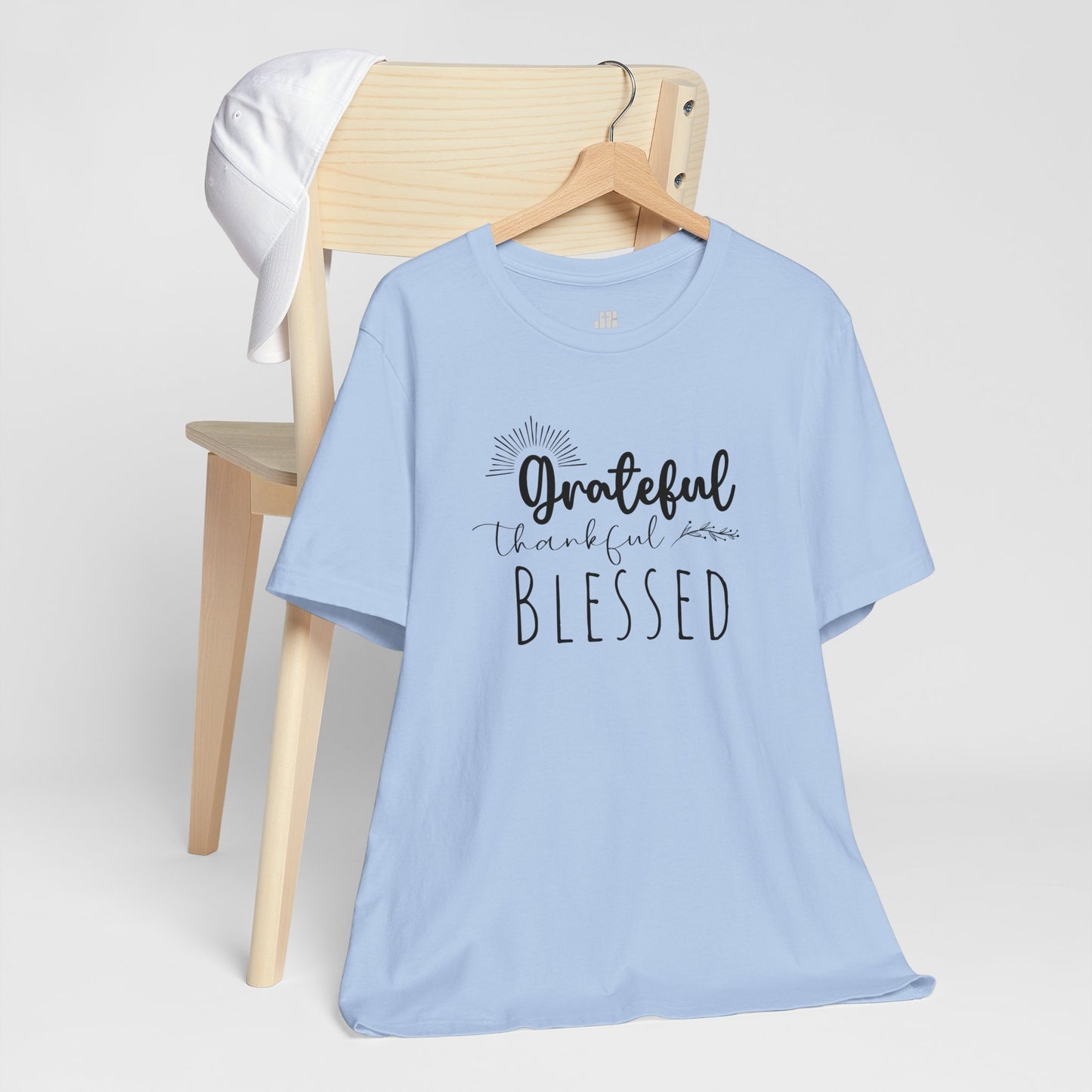 Grateful Thankful Blessed Soft Cotton Tee - Christian T-shirt