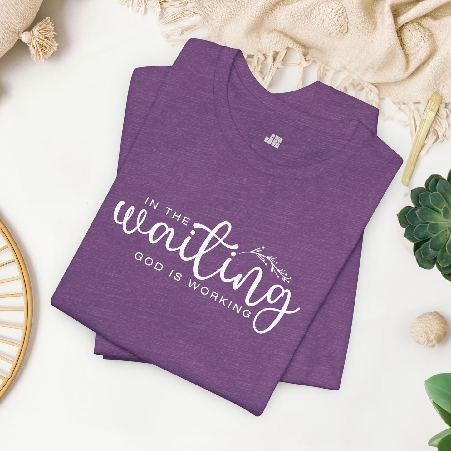 In the Waiting God is Working Christian Soft Cotton Tee