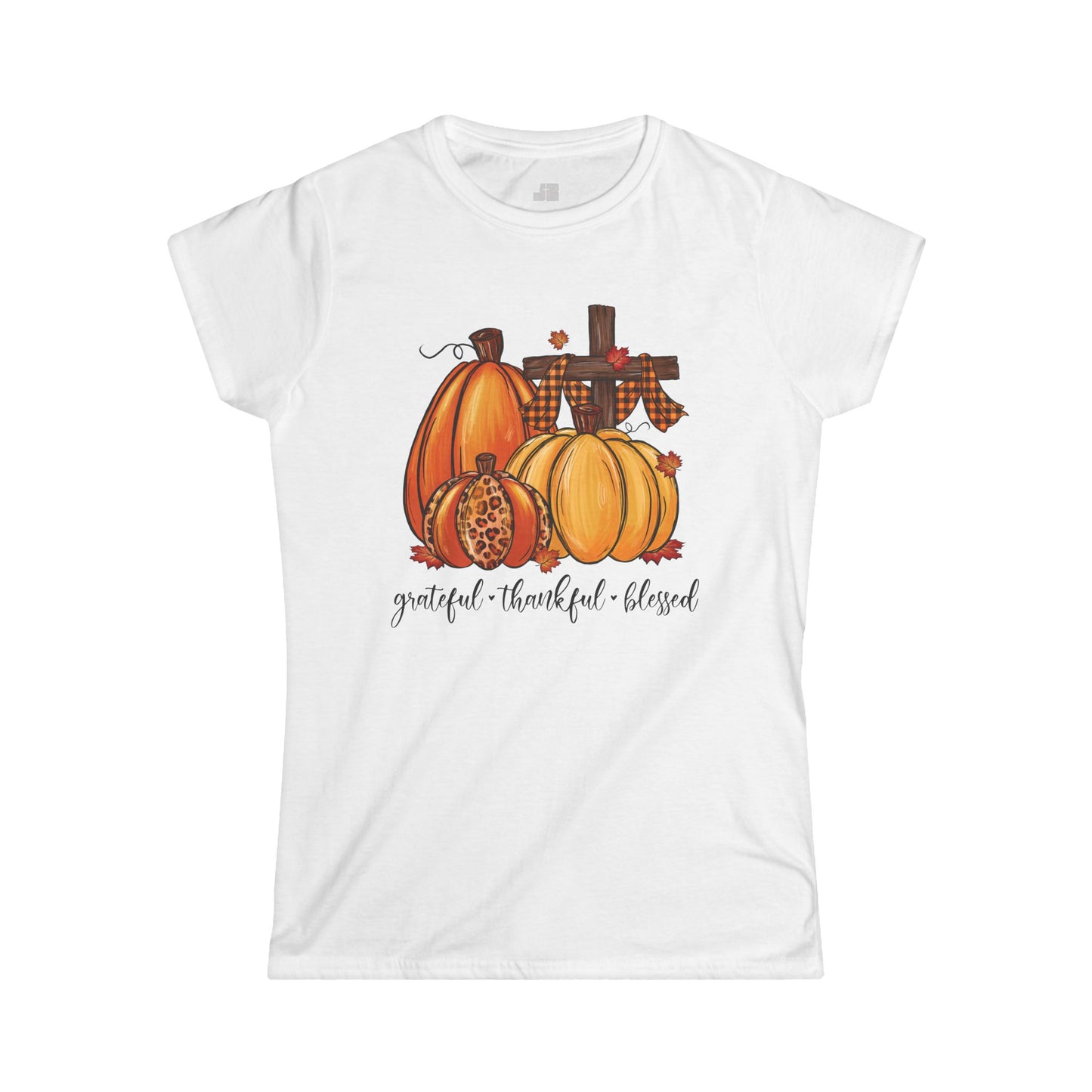 Christian Women's Grateful Thankful Blessed Softstyle T-shirt