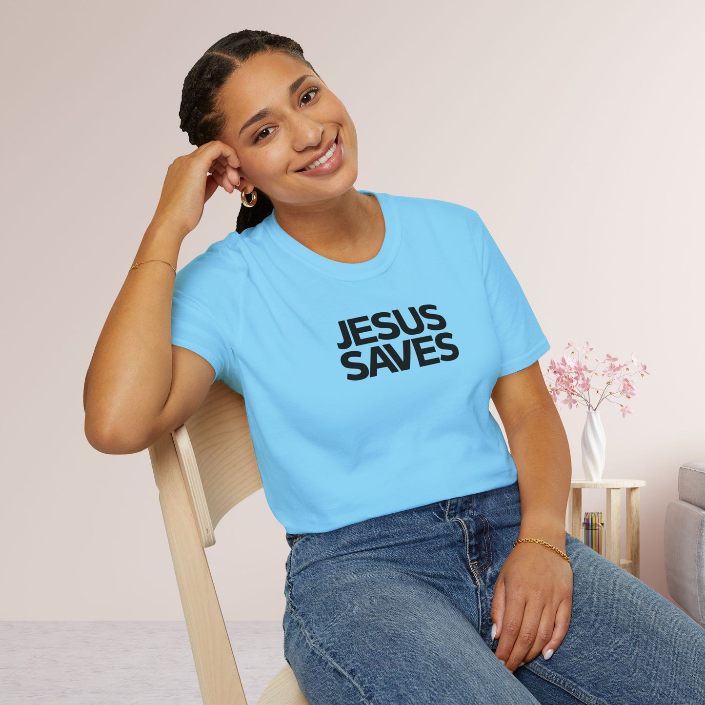 Unisex Jesus Saves Softstyle T-shirt - Acts 4:12 Bible Verse Christian Shirt