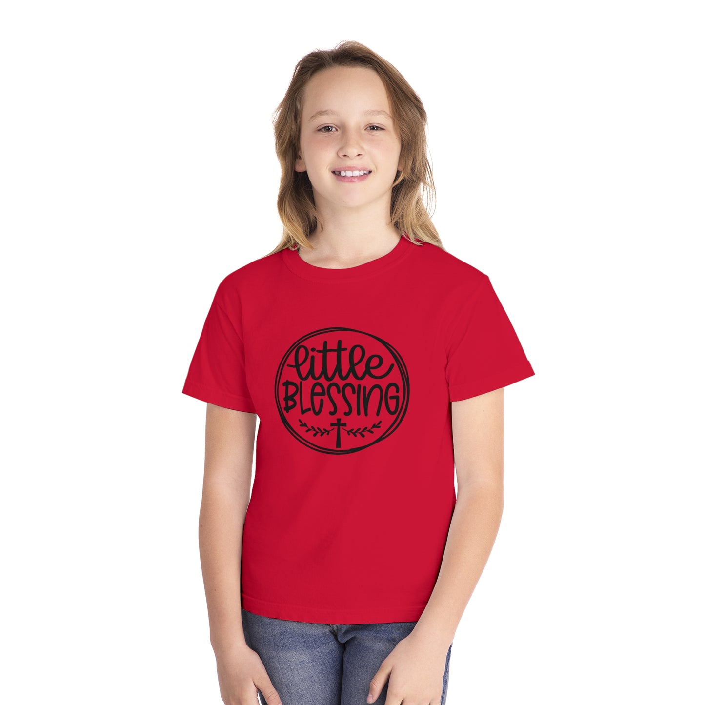 Little Blessing Comfort Colors Youth Christian Tee