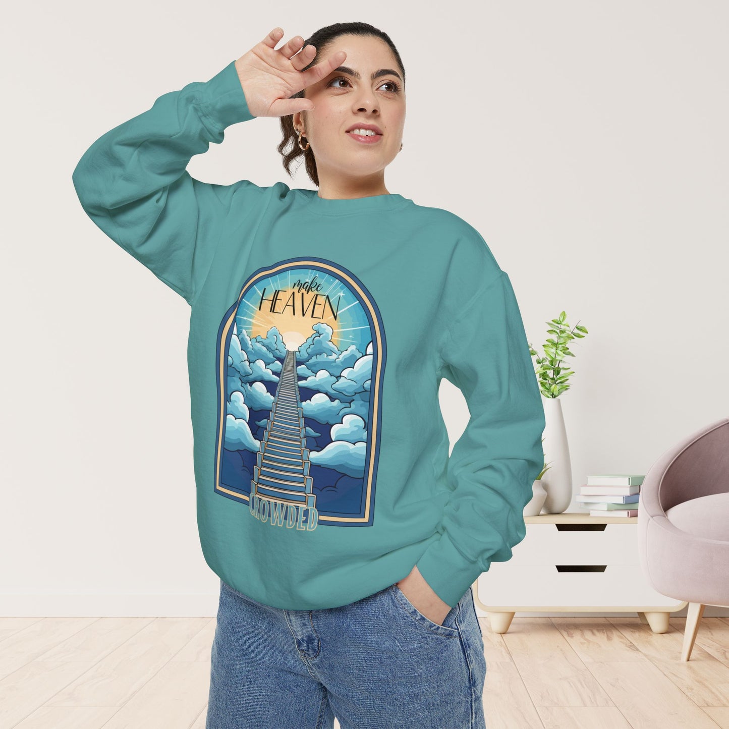 Comfort Colors Groovy Make Heaven Crowded Sweatshirt