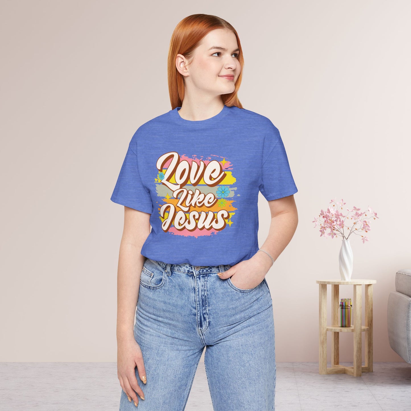 Groovy Love Like Jesus Soft Cotton Tee - Christian Shirt