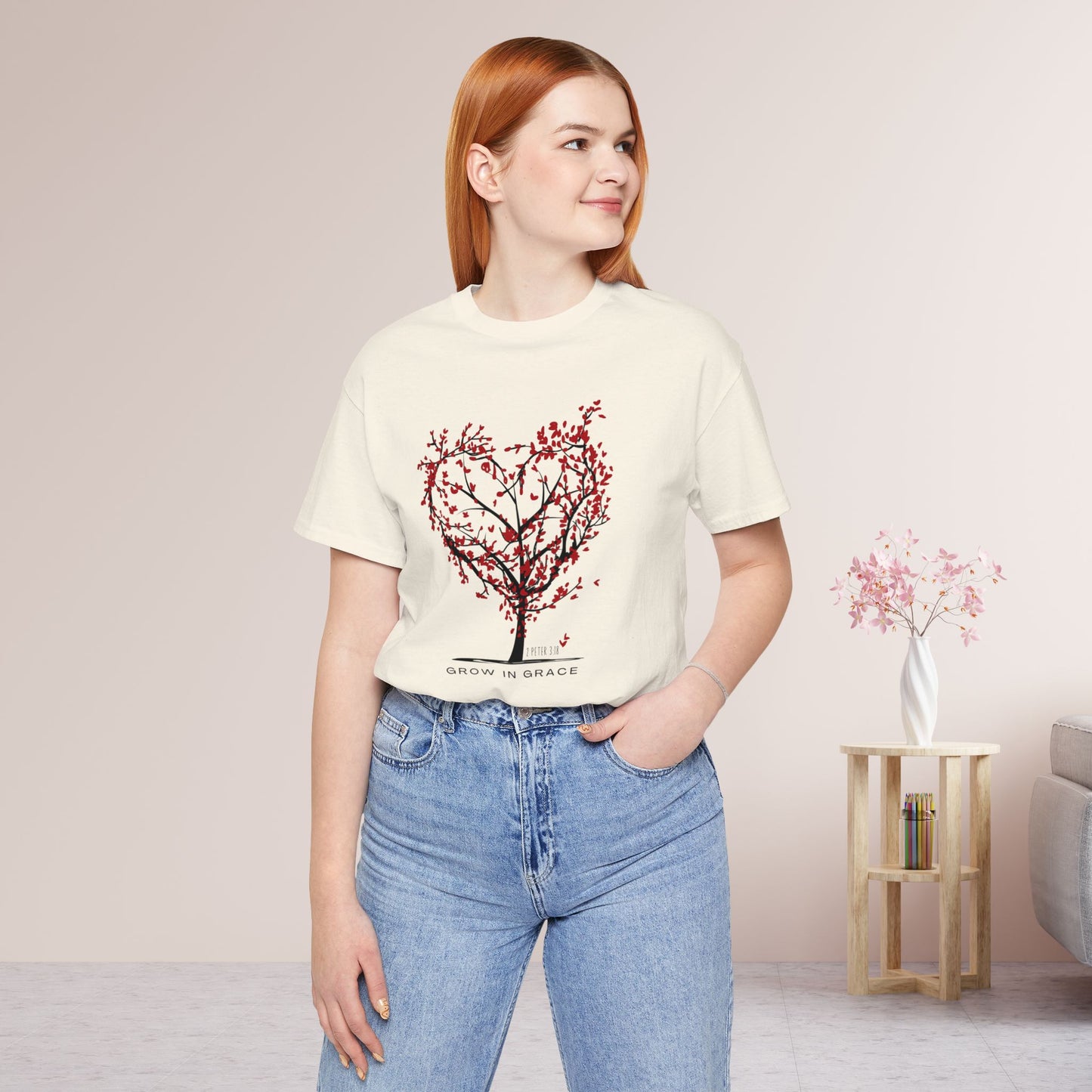 Grow in Grace Bible Verse Soft Cotton Tee