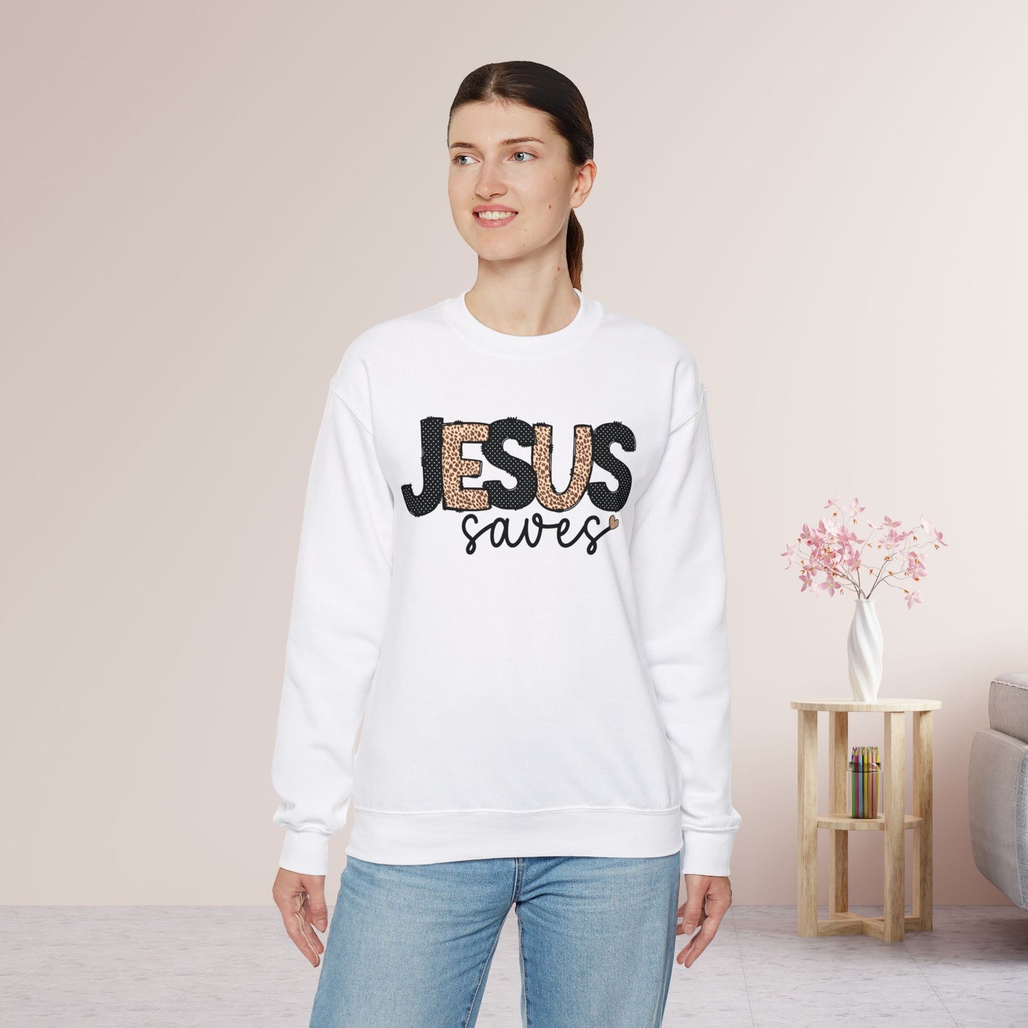 Jesus Saves Sweatshirt - Christian Crewneck Pullover