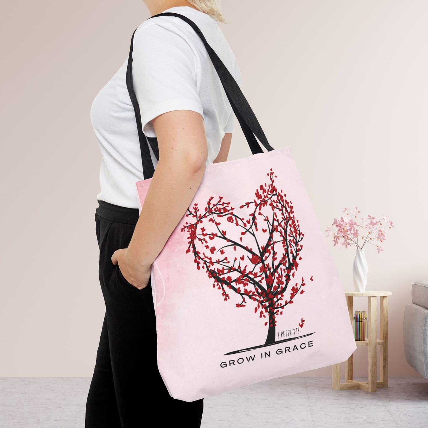 Grow in Grace Tote Bag - Christian Tote Bag