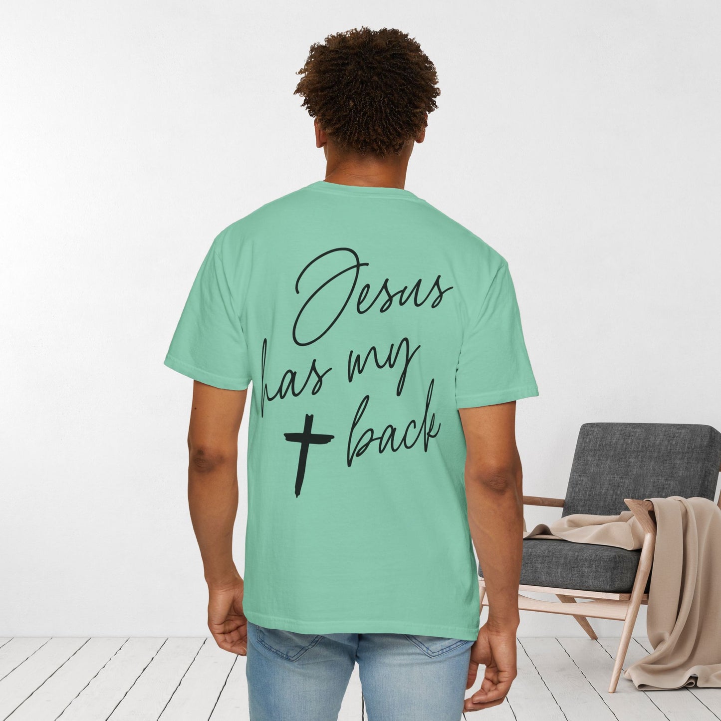 Comfort Colors Jesus Has My Back Christian Tee