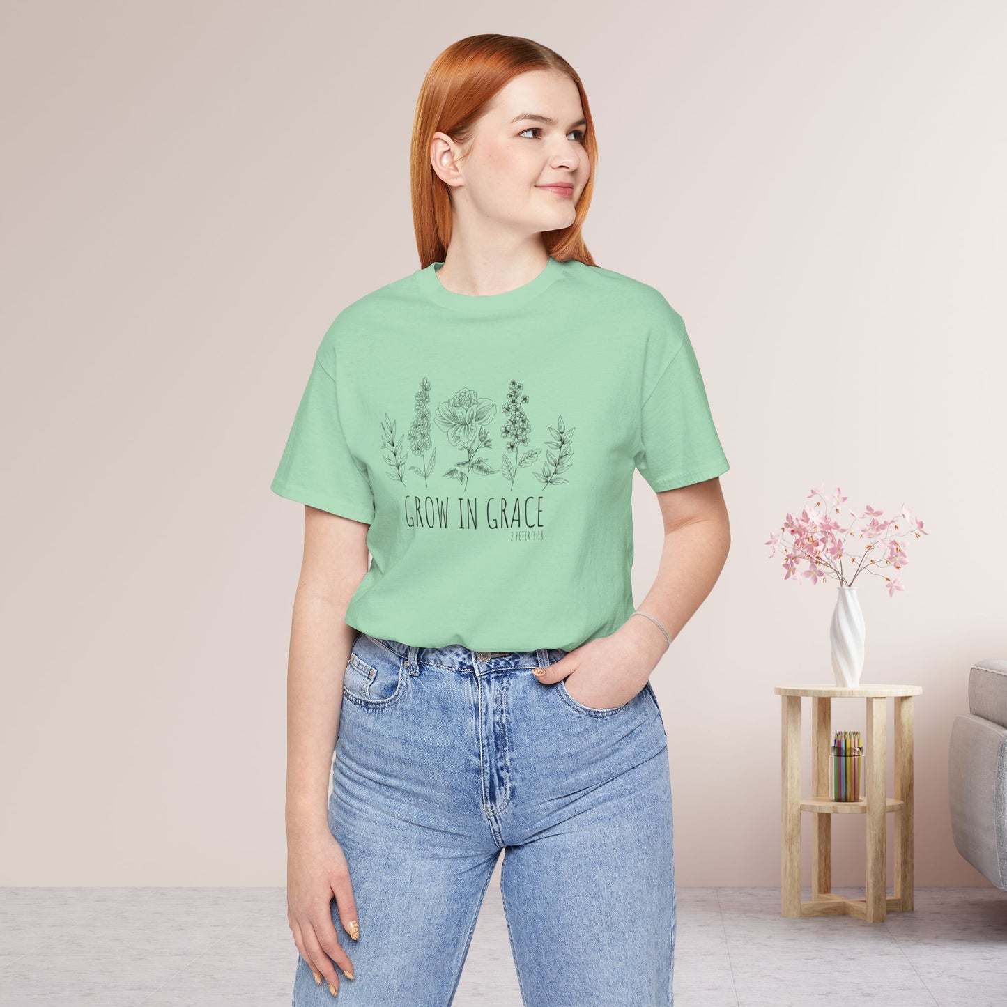 Green Grow in Grace Soft Cotton Tee