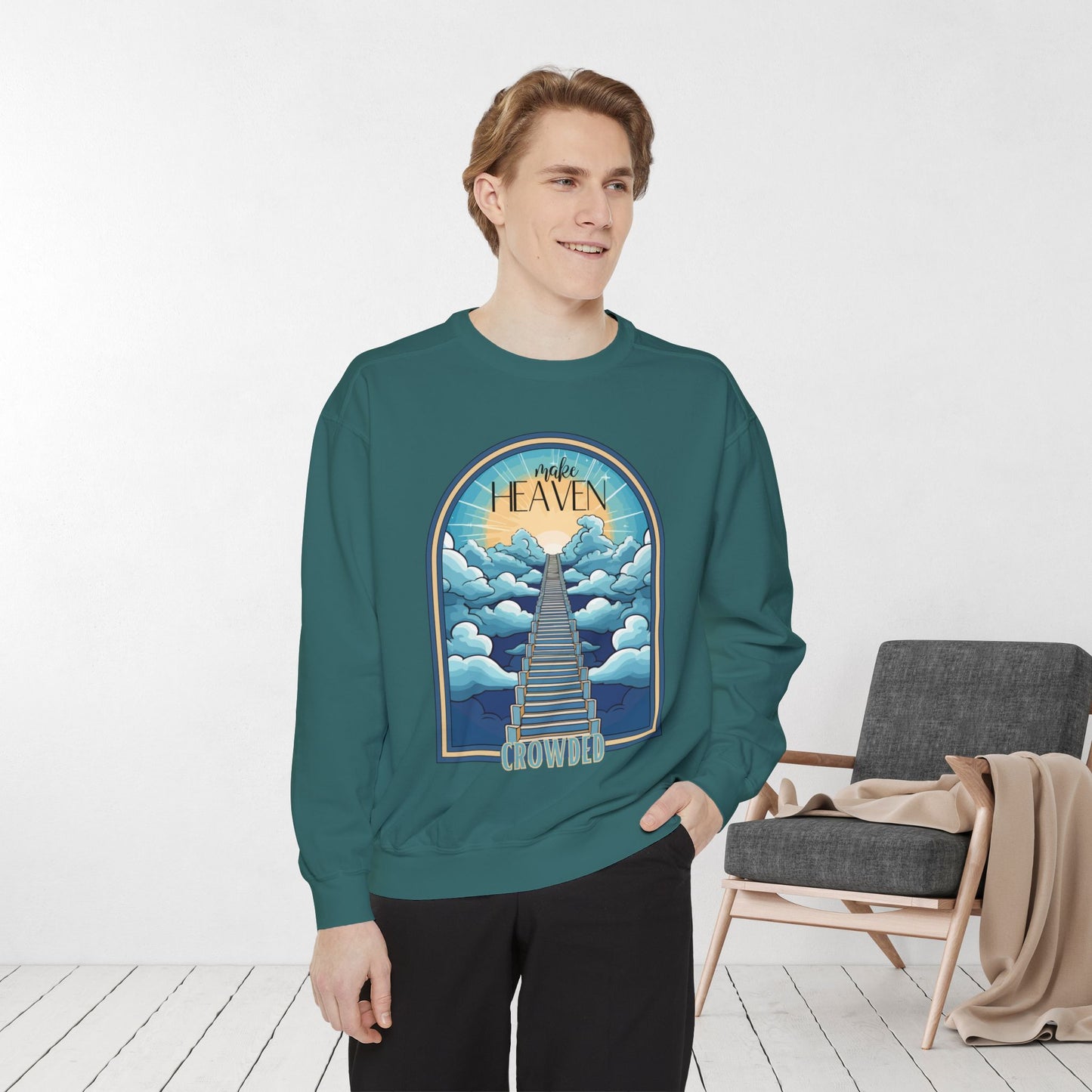 Comfort Colors Groovy Make Heaven Crowded Sweatshirt