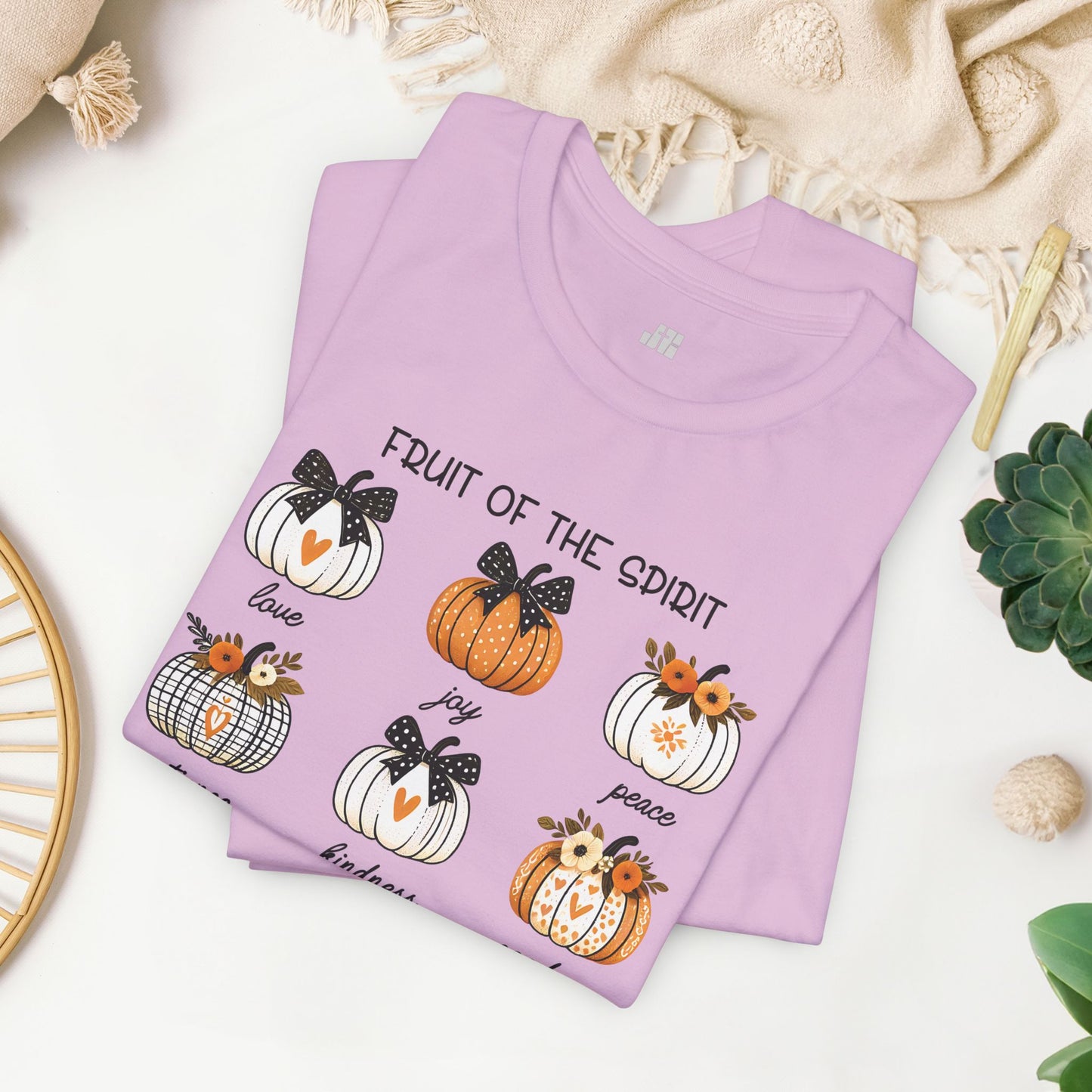 Pumpkin Fruit of the Spirit Soft Cotton Tee - Fall Christian Shirt