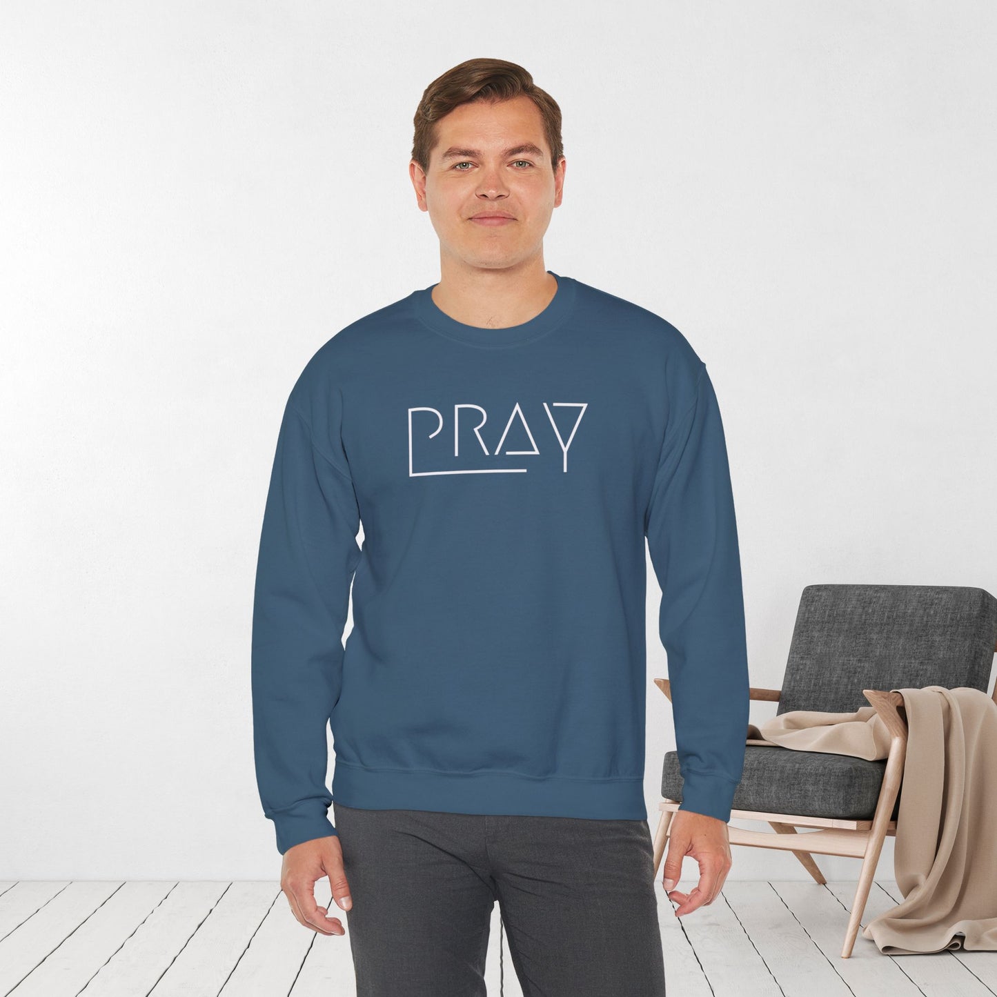 Minimalist Pray Sweatshirt - Pray On It, Pray Over It, Pray Through It Sweatshirt