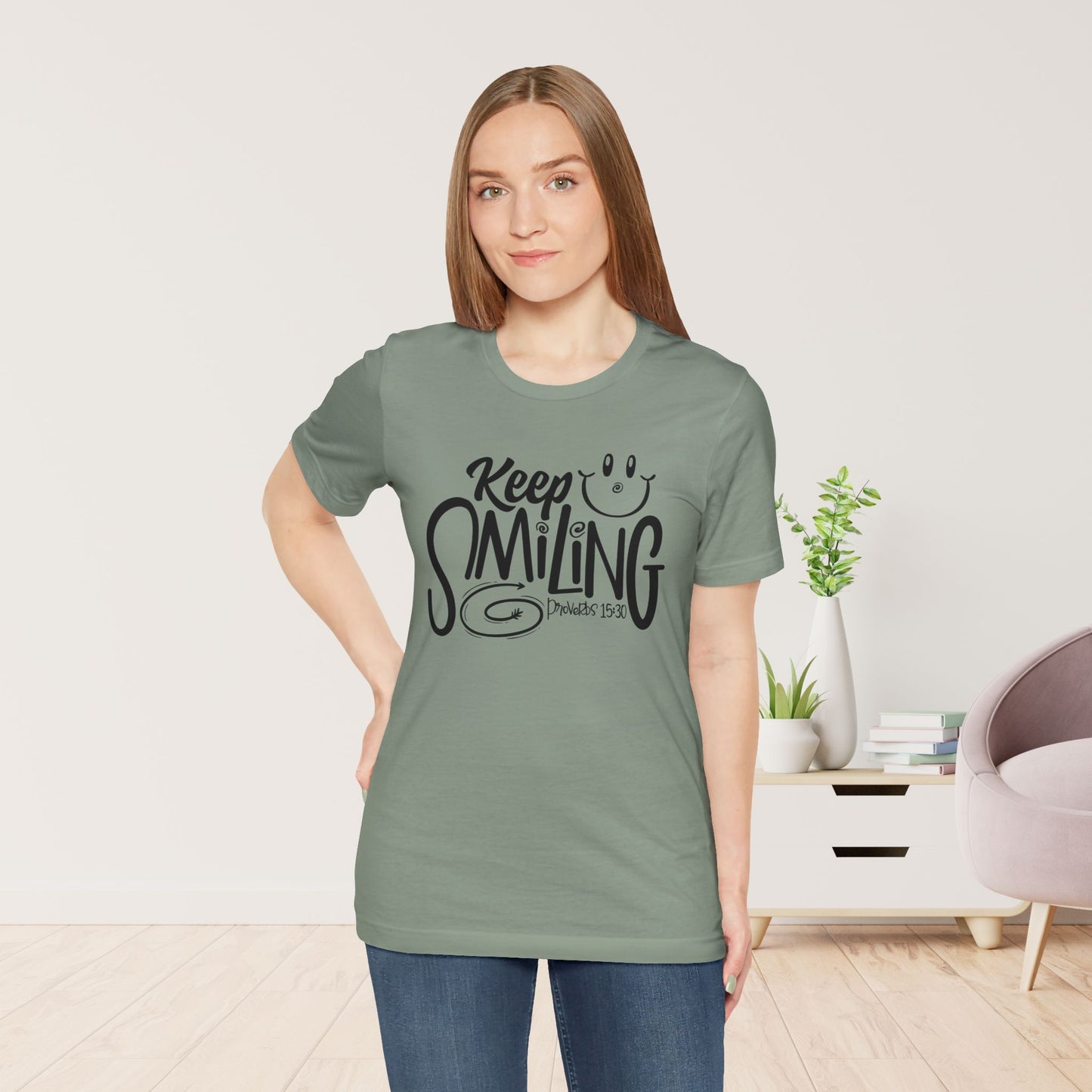 Keep Smiling Soft Cotton Tee - Bible Verse Christian Tee