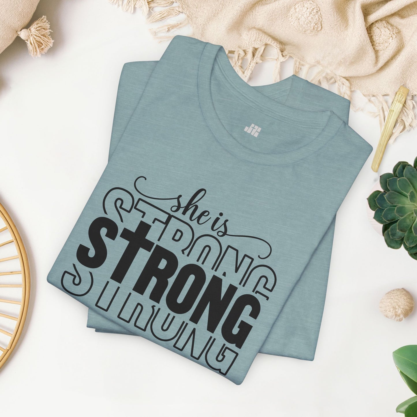 She is Strong Christian Soft Cotton Tee