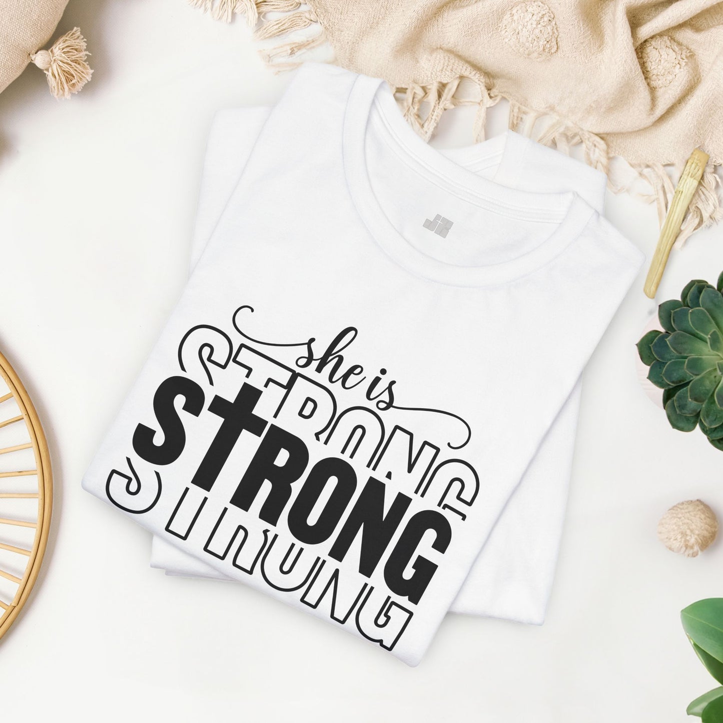 She is Strong Christian Soft Cotton Tee