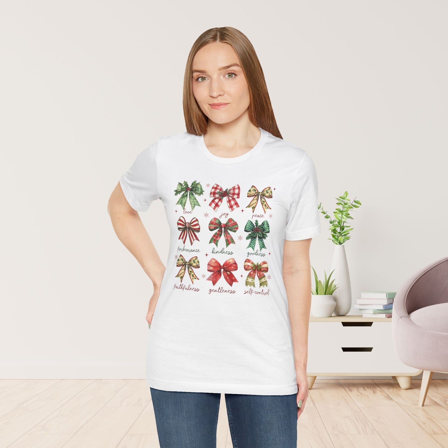 Christmas Fruit of the Spirit Soft Cotton Tee - Holiday Christian Shirt