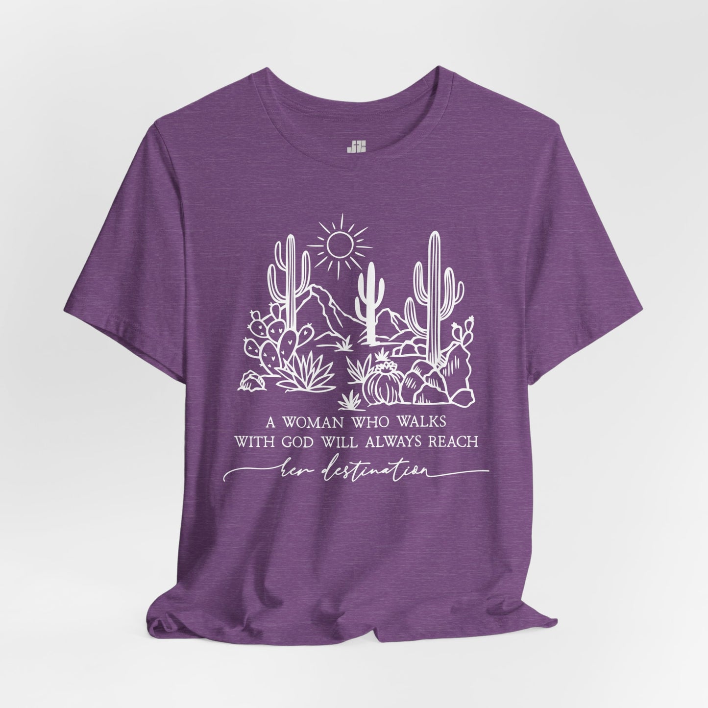 A Woman Who Walks With God Will Always Reach Her Destination Soft Cotton Tee - Christian Tee