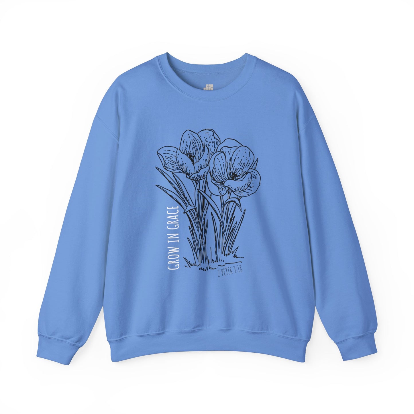 Spring Grow in Grace Sweatshirt - Bible Verse Crewneck Pullover