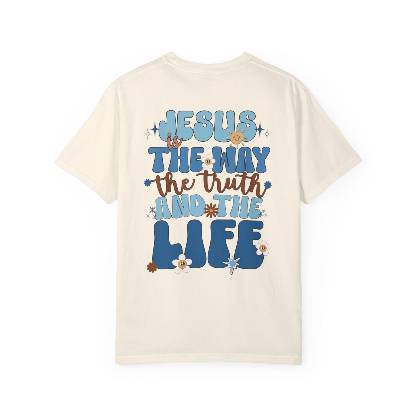 Comfort Colors Blue Jesus is the Way John 14:6 Bible Verse Christian Shirt