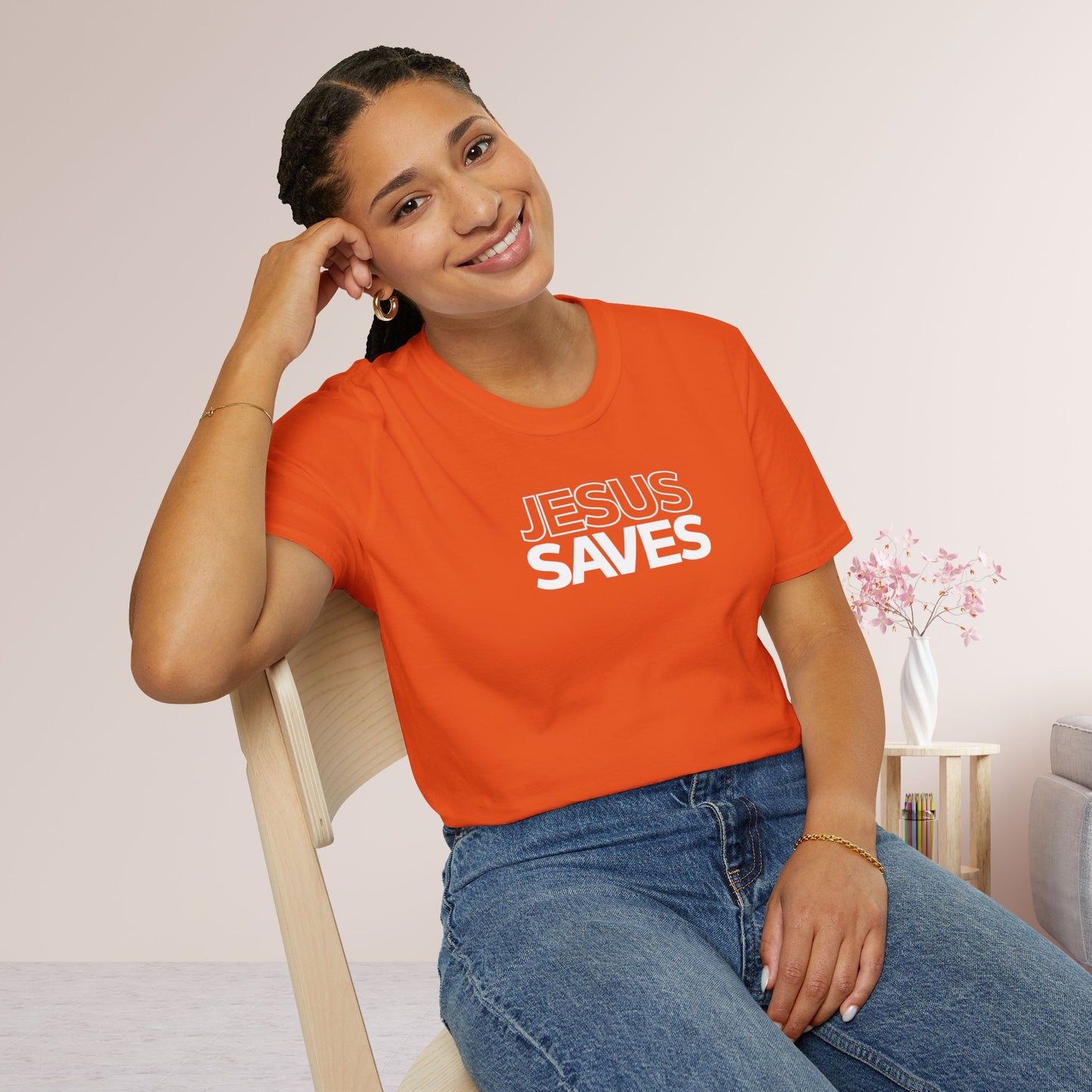 Unisex Jesus Saves Softstyle T-shirt - Acts 4:12 Bible Verse Christian T-shirt