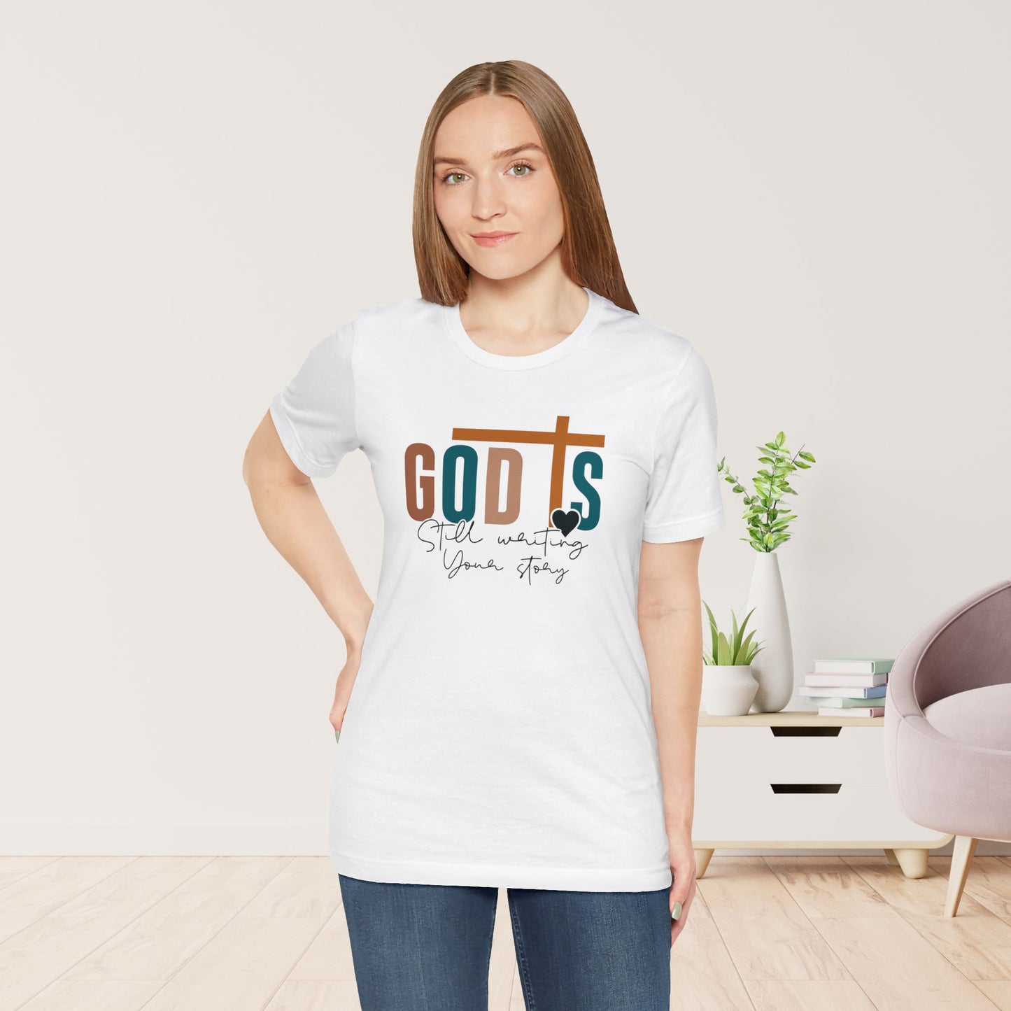 God is Still Writing Your Story Christian Soft Cotton Tee