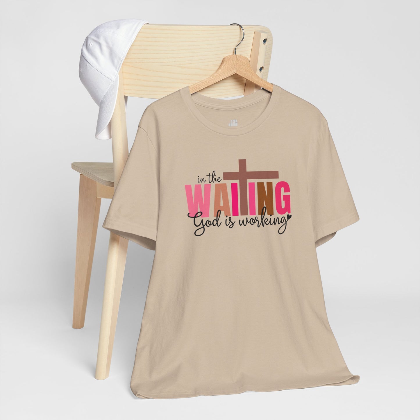 Pink In the Waiting God is Working Christian Soft Cotton Tee