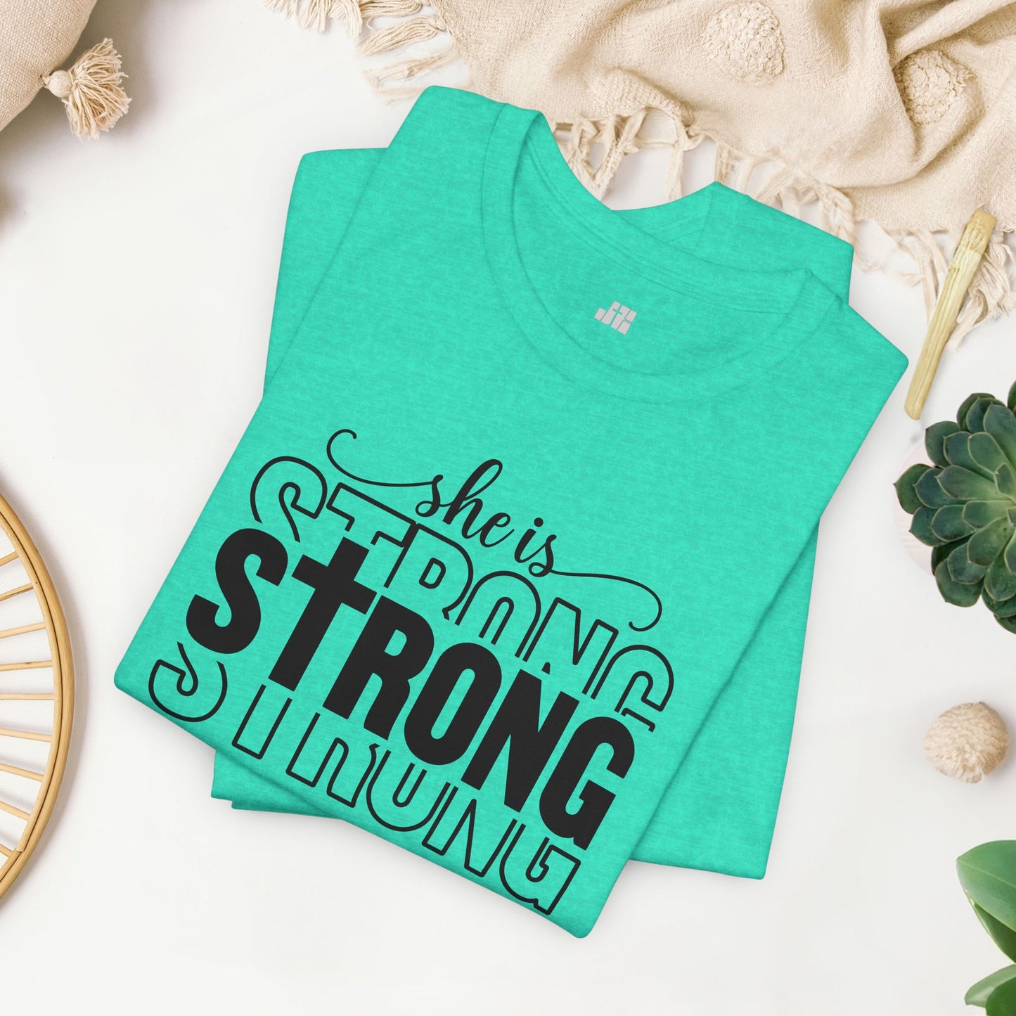 She is Strong Christian Soft Cotton Tee