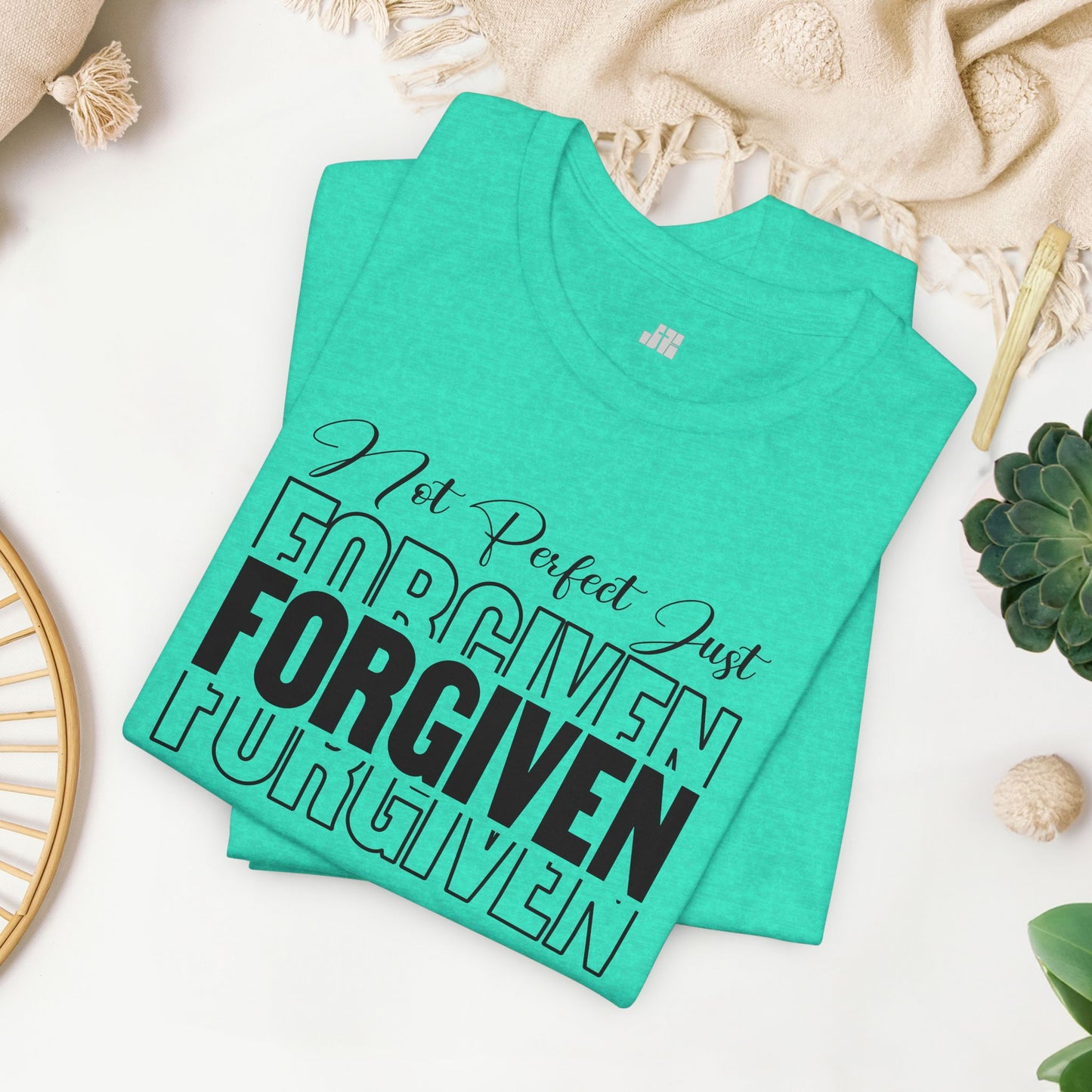 Not Perfect Just Forgiven Christian Soft Cotton Tee