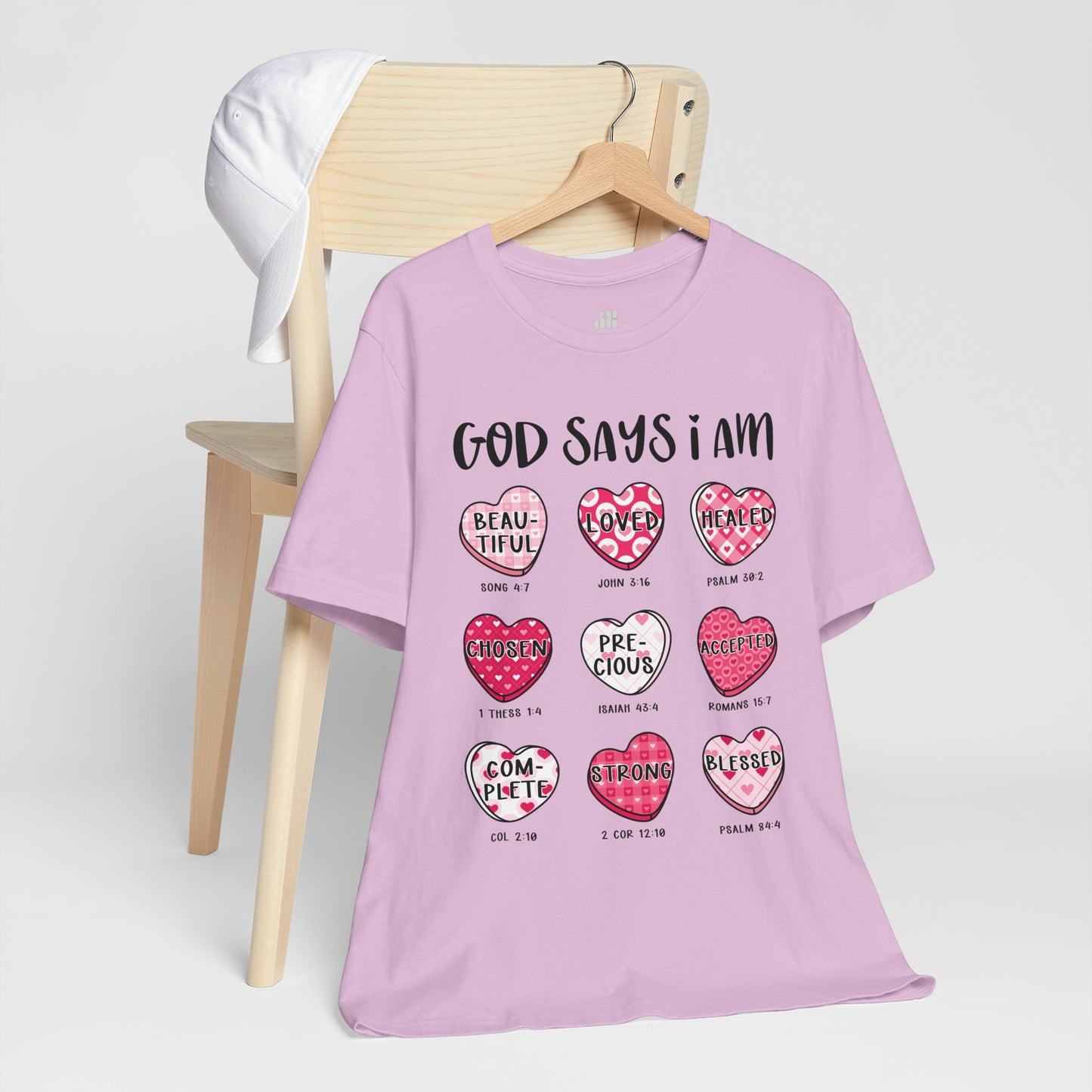 God Says I Am... Soft Cotton Tee - Christian Valentine's Day Tee