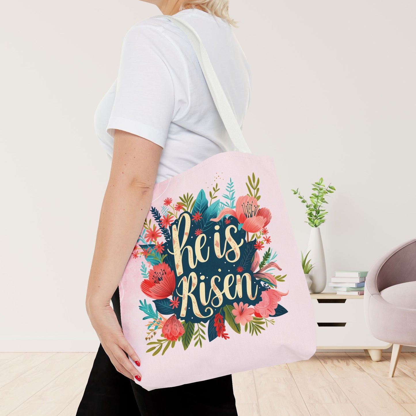 He is Risen Tote Bag - Christian Tote Bag - 16"