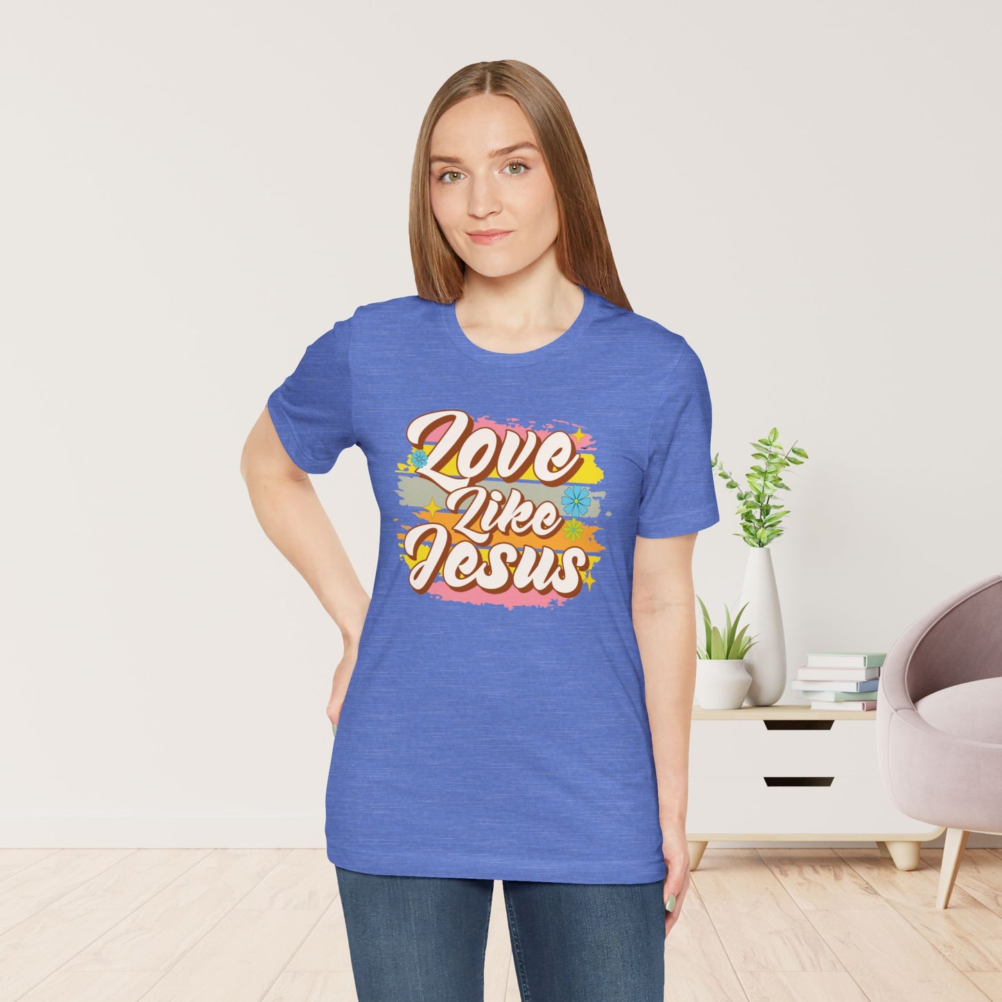 Groovy Love Like Jesus Soft Cotton Tee - Christian Shirt