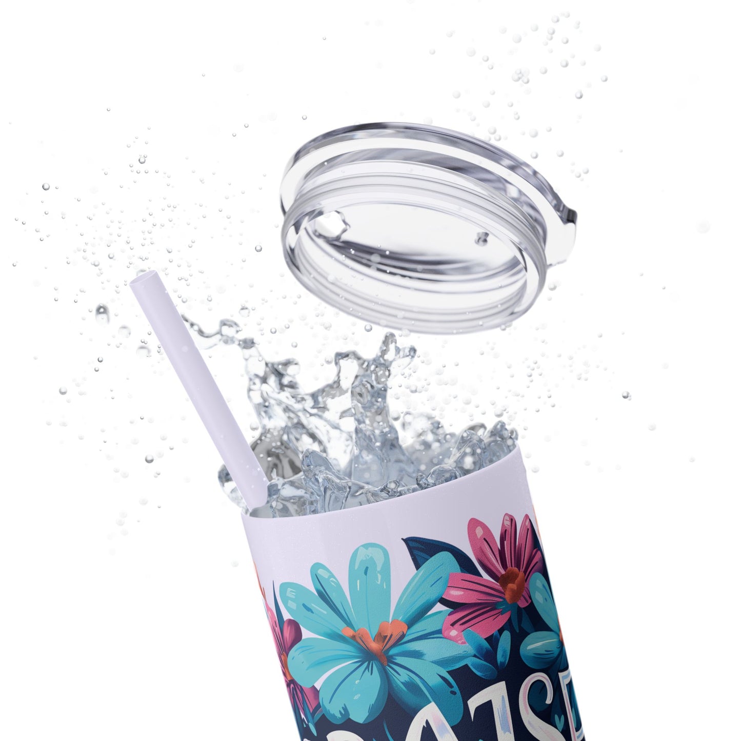 Praise God Skinny Tumbler with Straw - 20oz