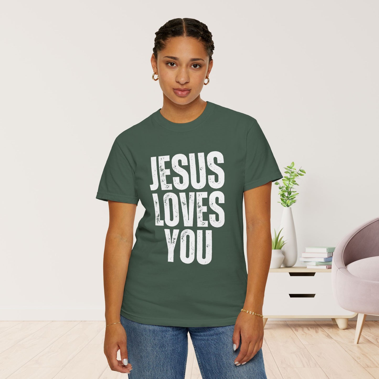 Comfort Colors Jesus Loves You Christian Shirt