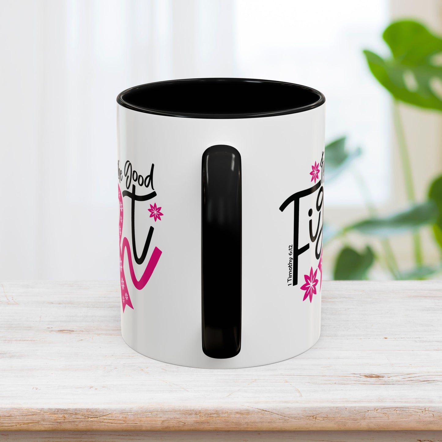 Fight The Good Fight Mug - Christian Cancer Awareness Coffee Mug