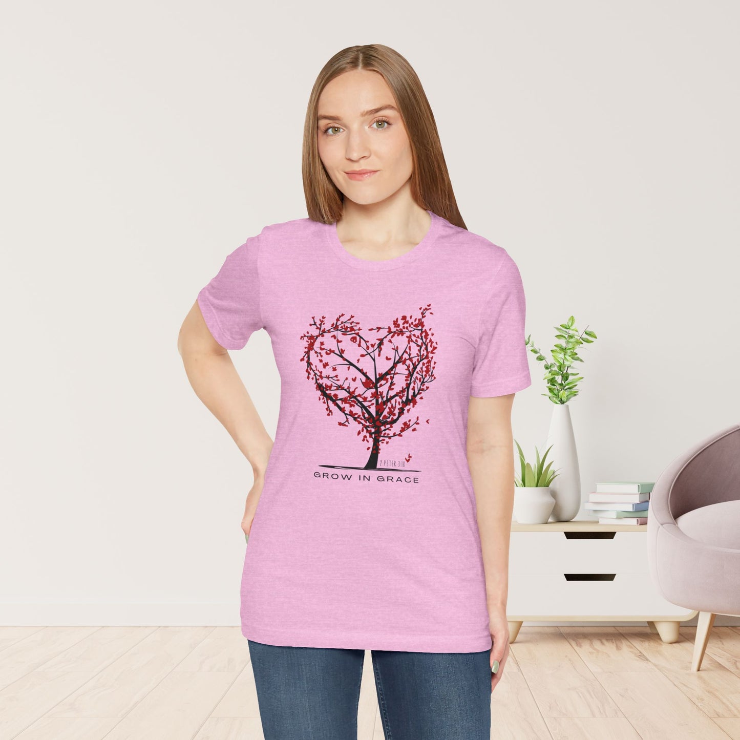 Grow in Grace Bible Verse Soft Cotton Tee