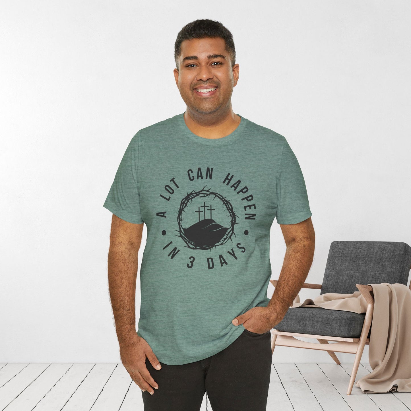 A Lot Can Happen in Three Days Christian Soft Cotton Tee - Easter Shirt