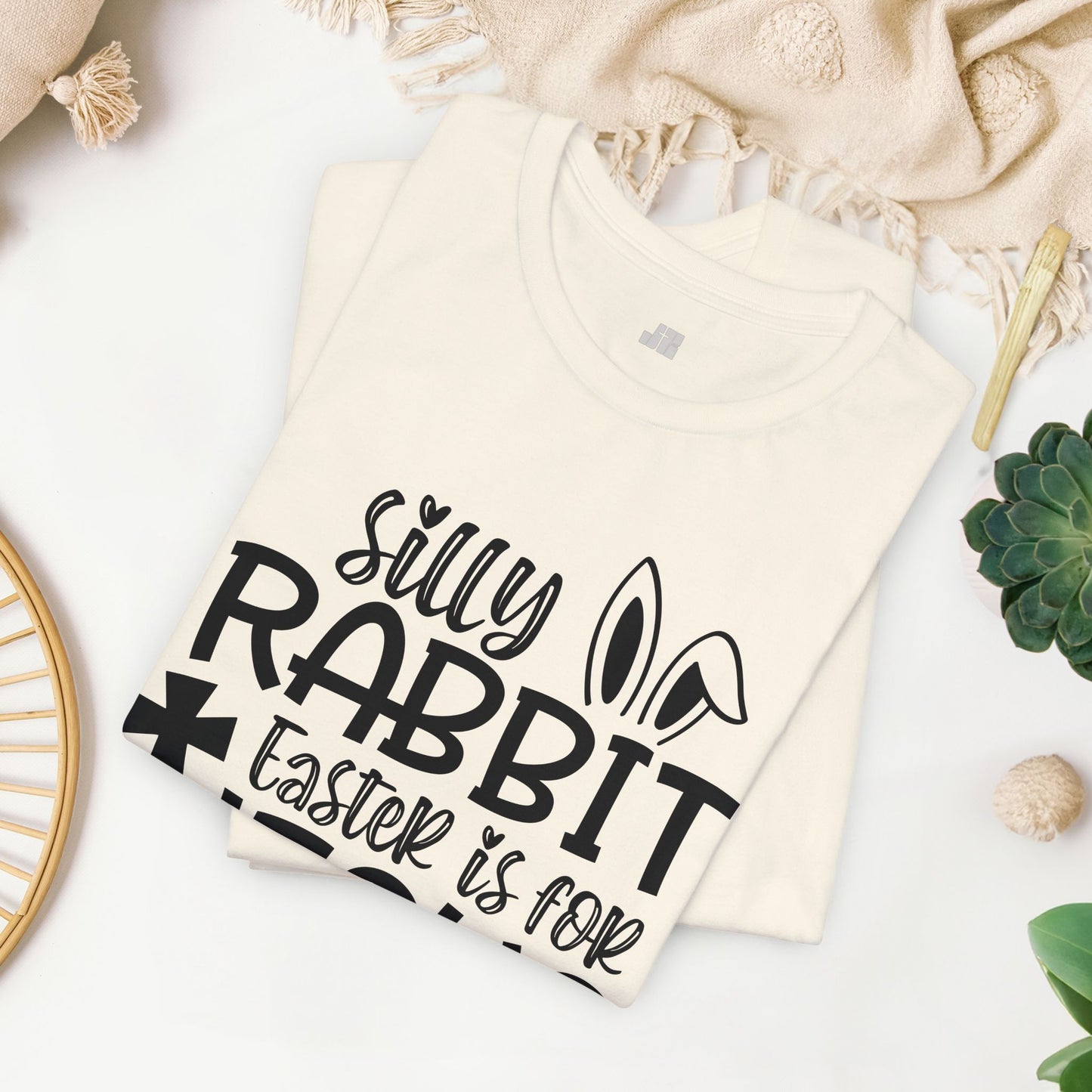 Silly Rabbit Easter is for Jesus Christian Soft Cotton Tee - Easter Shirt