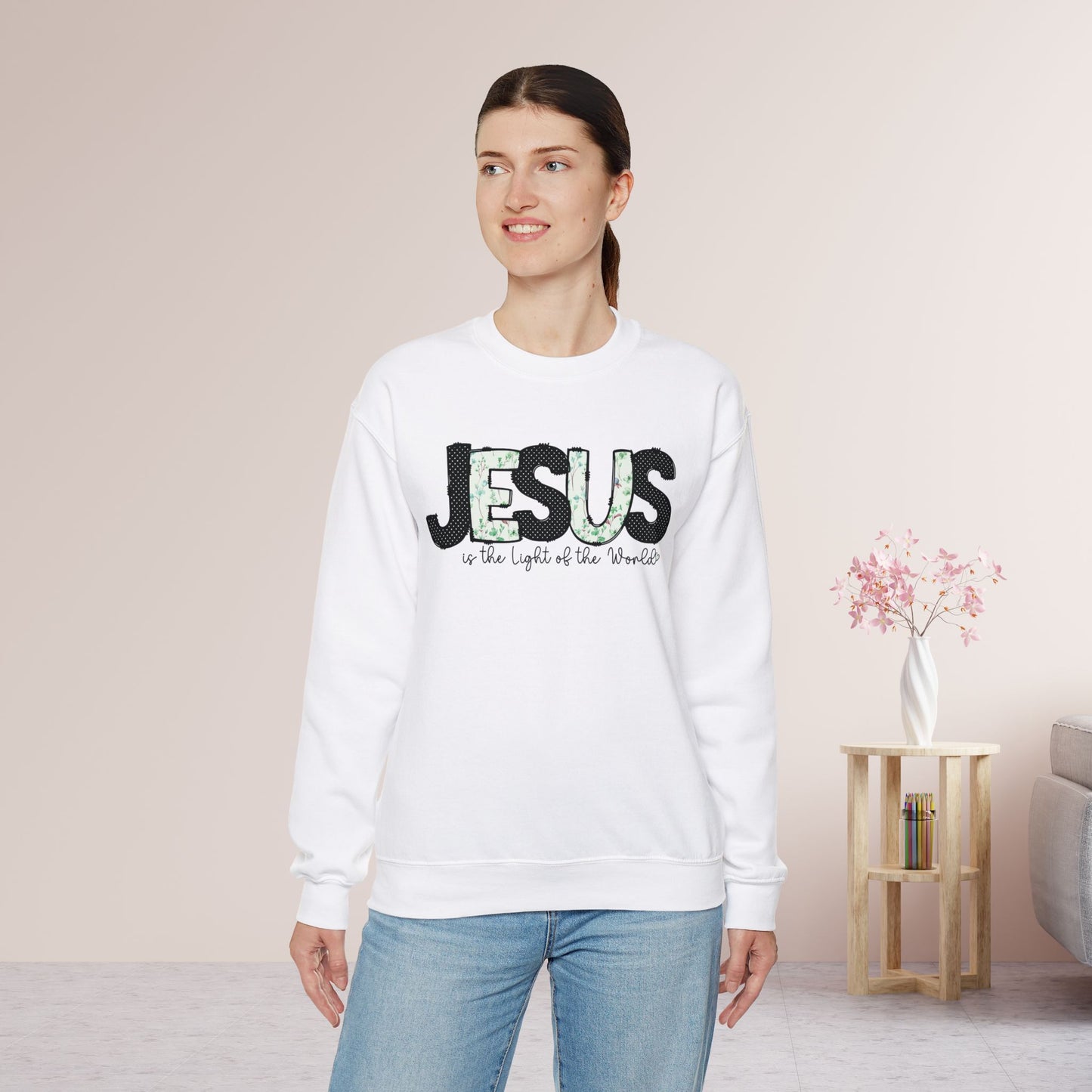 Jesus is the Light of The World Sweatshirt - Christian Crewneck Pullover