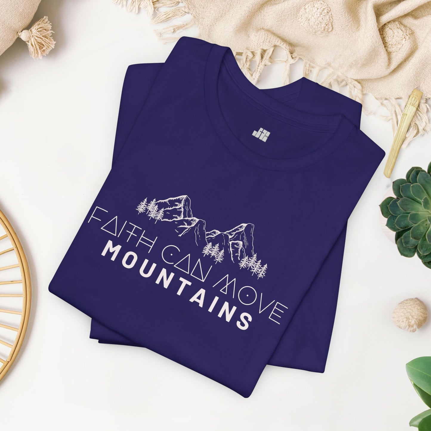 Faith Can Move Mountains Soft Cotton Tee - Matthew 17:20 Bible Verse Shirt