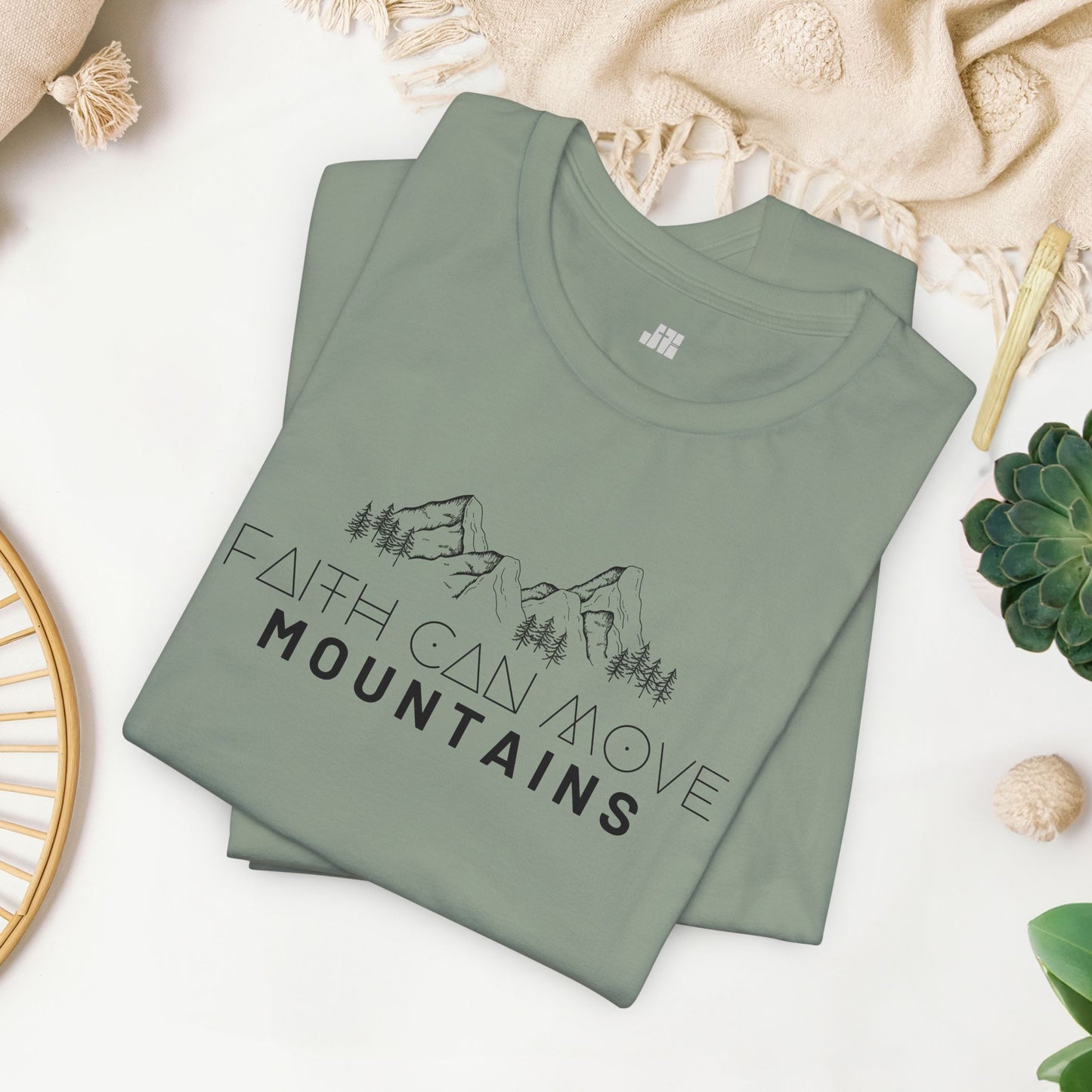 Faith Can Move Mountains Soft Cotton Tee - Matthew 17:20 Bible Verse Shirt