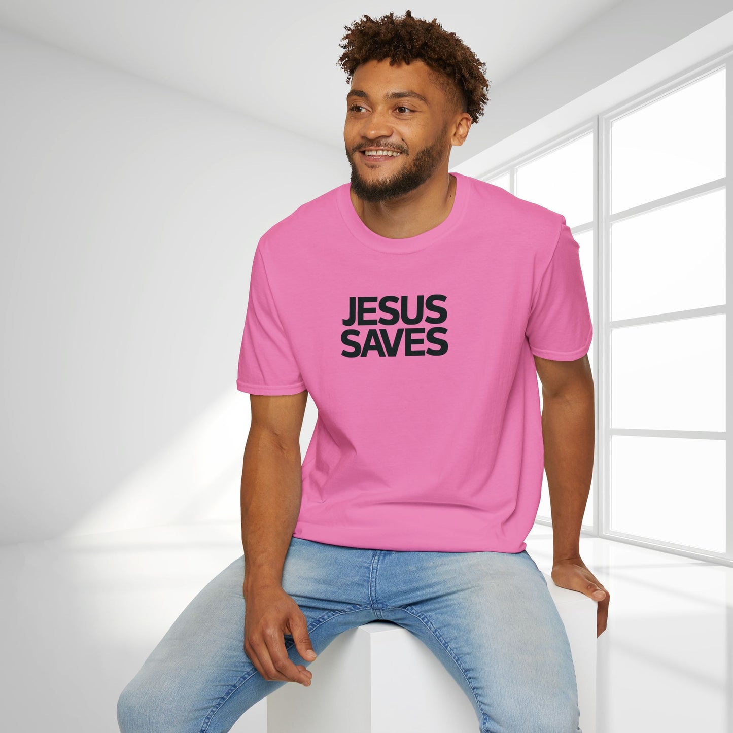 Unisex Jesus Saves Softstyle T-shirt - Acts 4:12 Bible Verse Christian Shirt